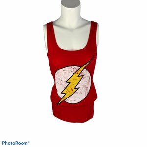 The Flash Symbol Logo DC Comics Junior Racer Back Tank Top size small